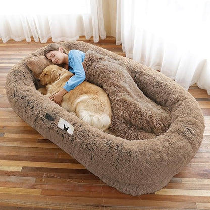 Human Dog Bed, Large Dog Beds for Humans Size Fits You and Pets, Washable Faux by WROS