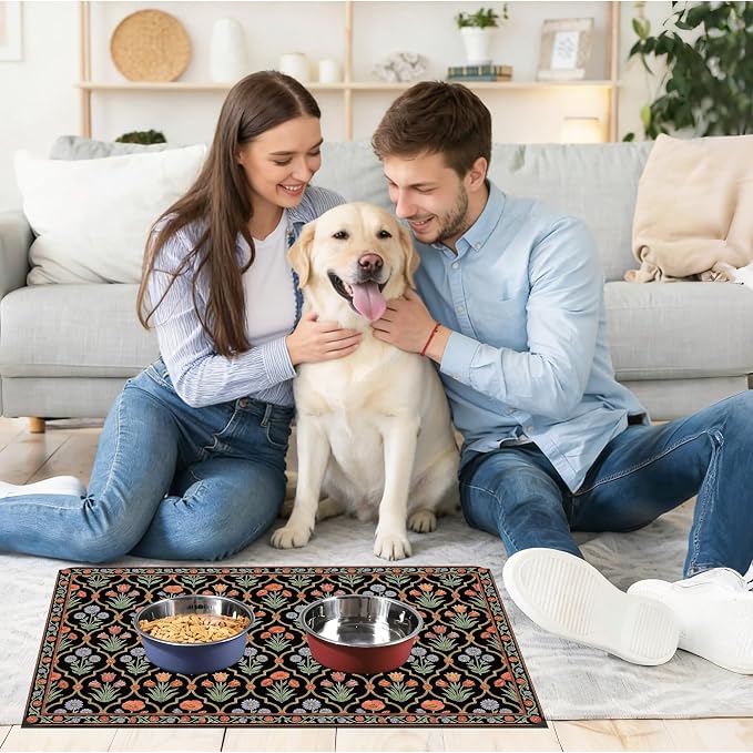 Pet Feeding Mat 20 x 12 Inch, Waterproof Non Slip Rubber Bowl Pad Mat - Image 4