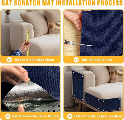 Cat Scratch Mat, 118.5"x17.4" Trimmable Self-Adhesive Cat Scratch Furniture - Image 6
