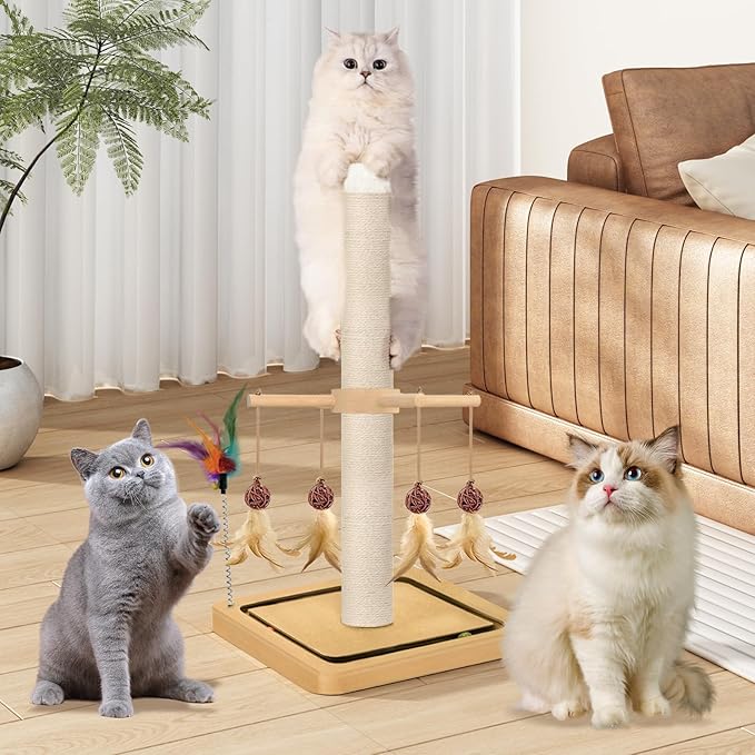 Tall Cat Scratching Post, 33 Inches, Large Scratcher Tree Tower - Image 7