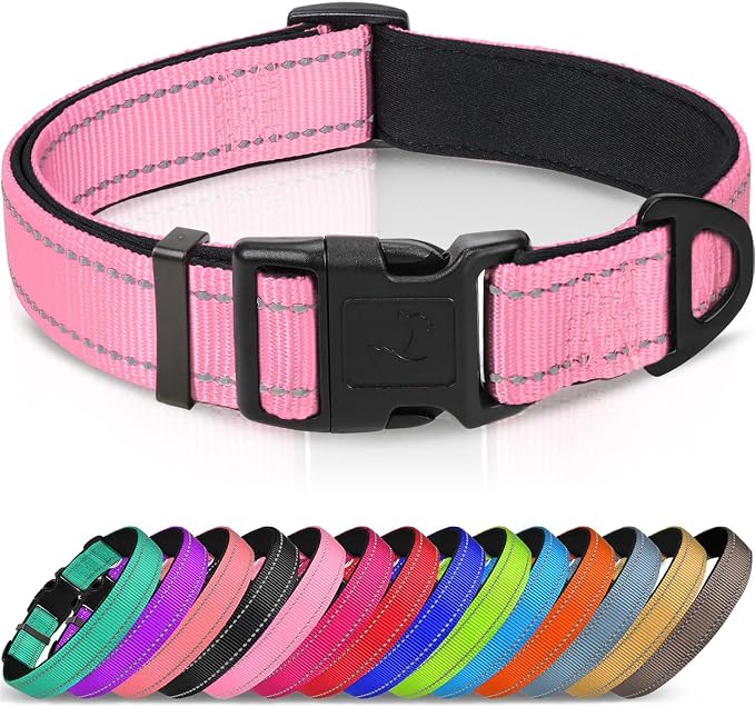 Joytale Reflective Dog Collar, Soft Neoprene Padded, Metal D-Ring, Nylon Pet by Joytale