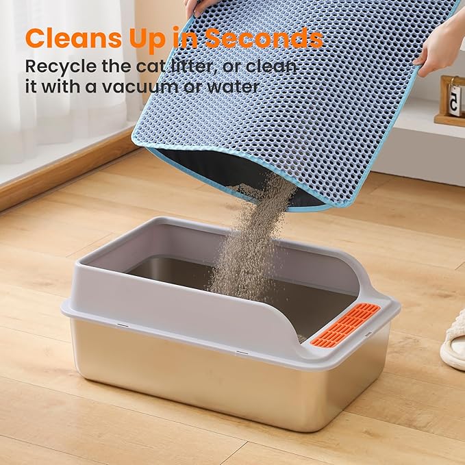 Jumbo Cat Litter Mat, 46x26 Inches Double Layer Honeycomb Litter Trapping Mat - Image 5