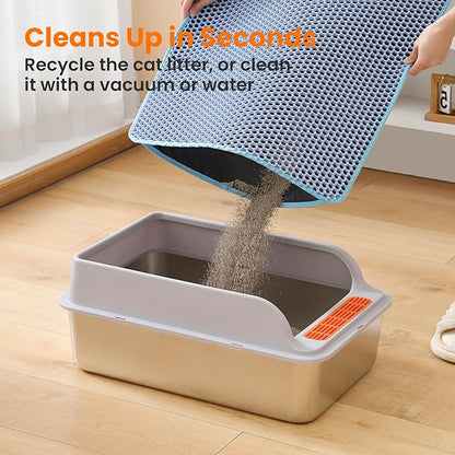 Jumbo Cat Litter Mat, 46x26 Inches Double Layer Honeycomb Litter Trapping Mat - Image 5