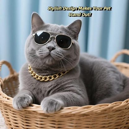 Gold Cat Chain Collar, Adjustable Cuban Link Necklace - Image 5
