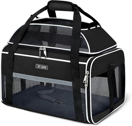 Lekereise Top-Expandable Pet Carrier 17x11x9.5 Inch Alaska Hawaiian Airline by Lekereise