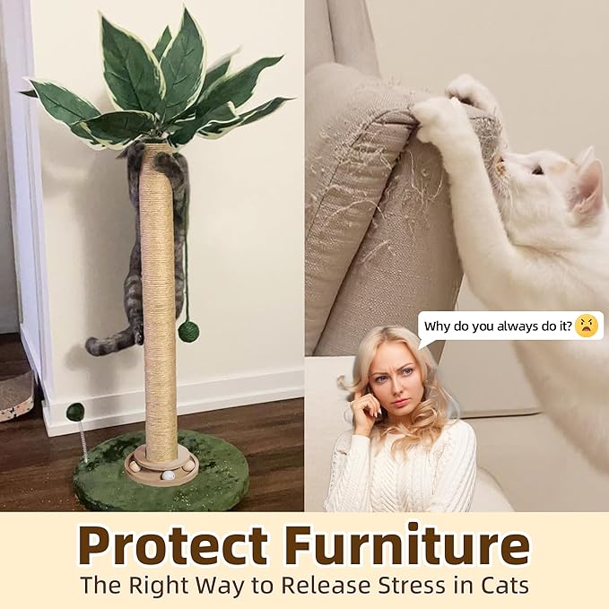 Fantasreen Cat Scratching Post 33'' Cat Scratcher Tall Scratching Posts - Image 5