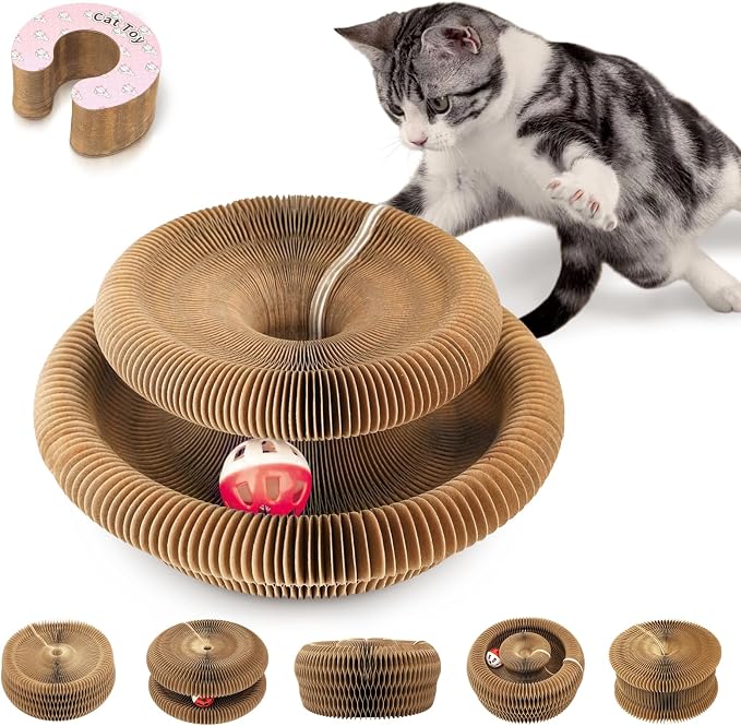 Collapsible Cats Cardboard Scratcher, Interactive Cat Toys by Home