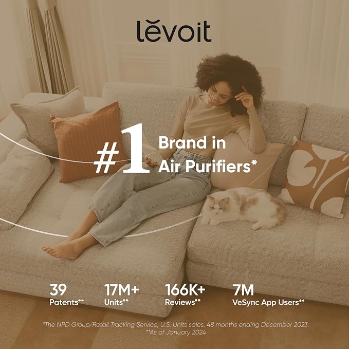 LEVOIT Air Purifiers for Bedroom Home Dorm, AHAM Verified, 3-in-1 Filter Cleaner - Image 8