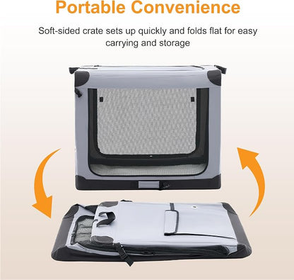 Dog Travel Crate 30 Inch, Portable Soft-Sided Travel Carriers - Image 4