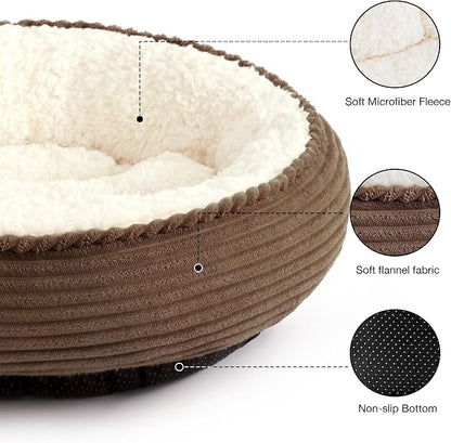 Love's cabin Round Donut Cat and Dog Cushion Bed, 25in Pet Bed - Image 2
