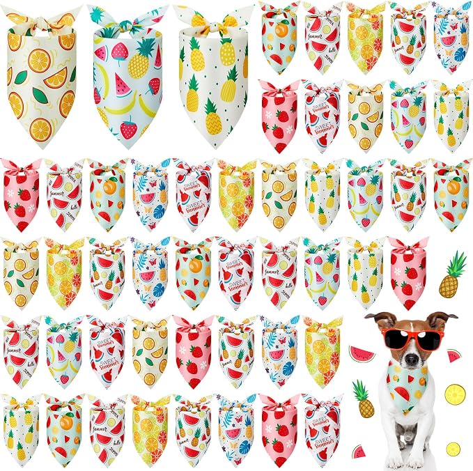 Weewooday 50 Pcs Fruit Dog Bandanas Bulk by Weewooday