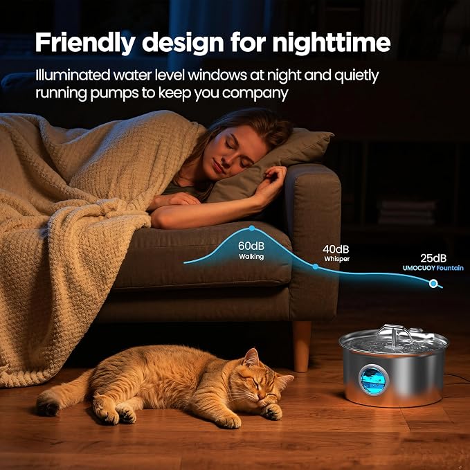 Cat Water Fountain Stainless Steel: Water Dispenser - Image 8