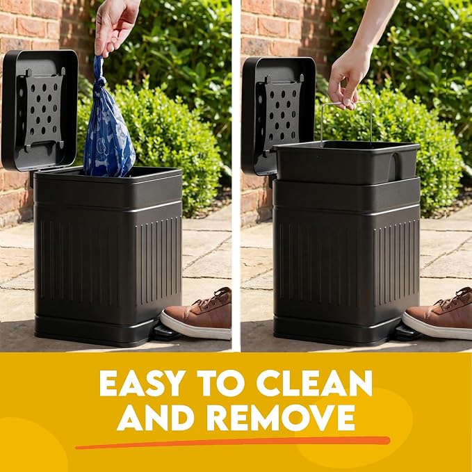 Small Dog Poop Trash Can Outside, 1.3 Gal Stainless Steel Dog Waste Trash Can - Image 4