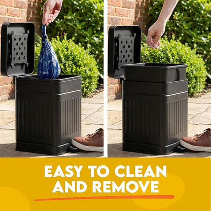 Small Dog Poop Trash Can Outside, 1.3 Gal Stainless Steel Dog Waste Trash Can - Image 4