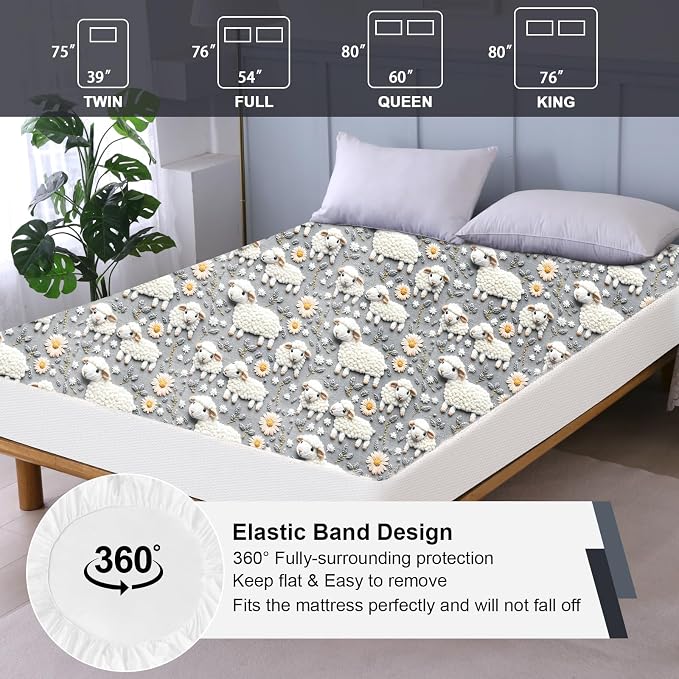 Waterproof Mattress Protector Full, Fitted Sheet Style Breathable Mattress Cover - Image 5