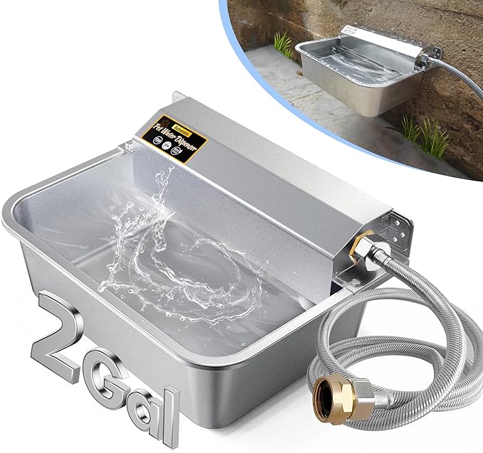 Automatic Dog Water Dispenser, 2 Gallons 304 Stainless Steel Dog Water Bowl by Unknown