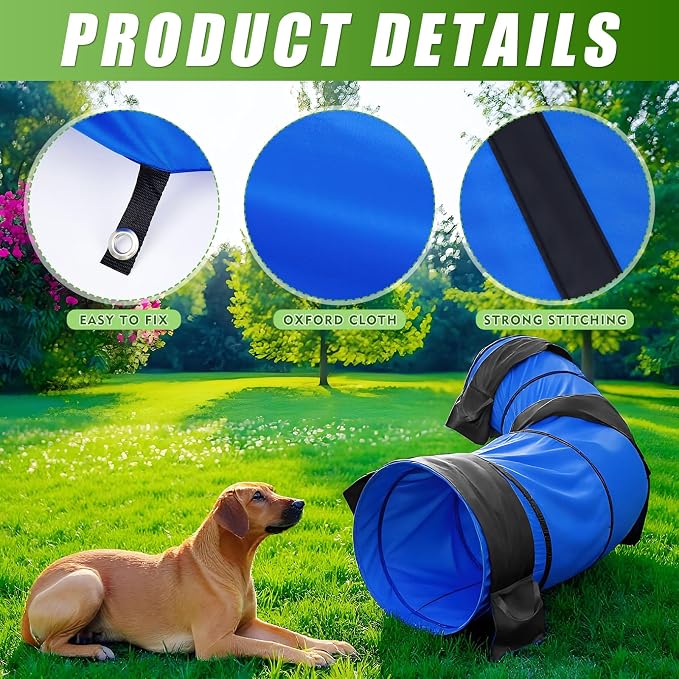 28 in 10 Foot Blue Extra Large Dog Agility Tunnel - Image 3