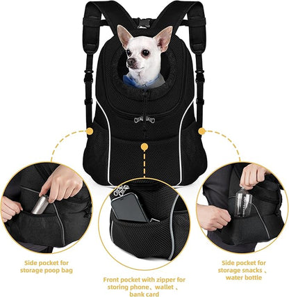 WOYYHO Pet Dog Carrier Backpack Small Dog Front Backpack Ventilated Dog Carrier - Image 4