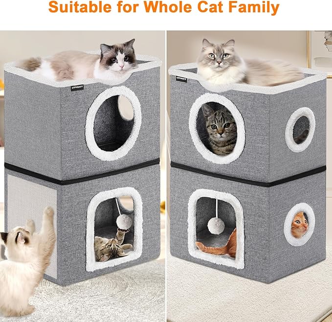 URPOWER 2 Story Cat Bed, Large Cat House - Image 2