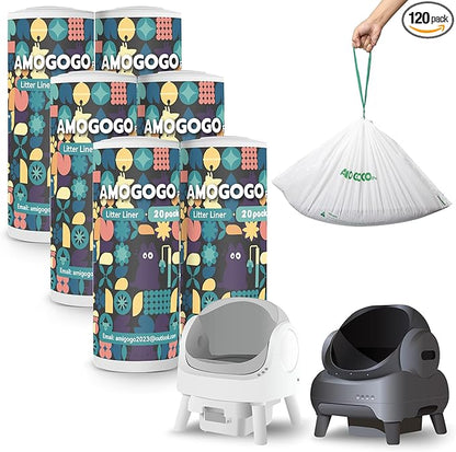 120 Pack Litter Bags Compatible by AMOGOGOPET