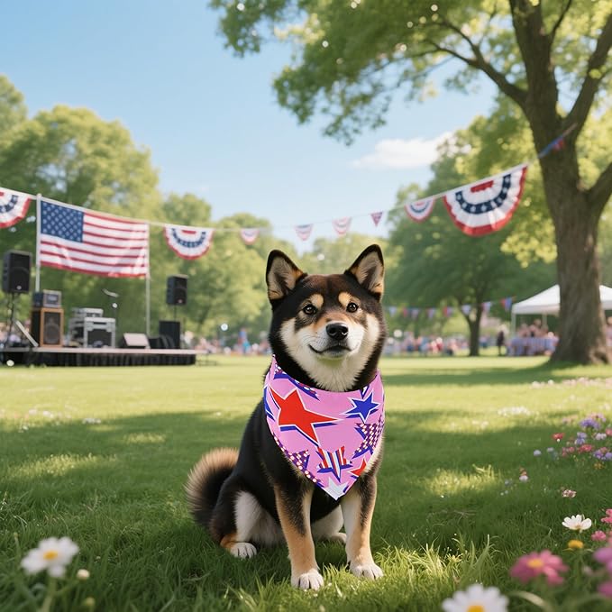30 Pcs Patriotic Small Dog Bandanas Bulk 25 Inch Independence Day Dogs Bandana - Image 6