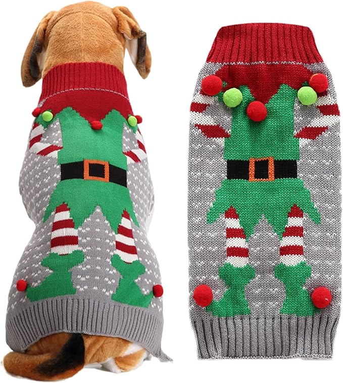 Dog Cat Ugly Christmas Sweater Boy Girl Xmas Pet Clothes Holiday Puppy Costume by DOGGYZSTYLE