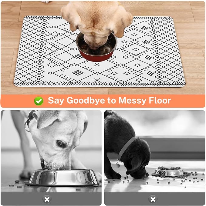 Absorbent Pet Dog Bowl Mat for Food and Water, Pet Cat Food Feeding Mat - Image 3