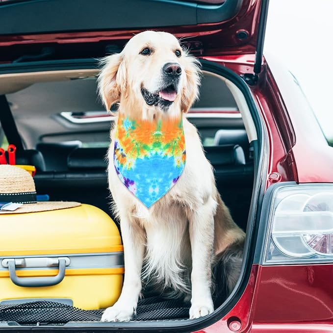Silkfly 50 Pcs Summer Tie Dye Dog Bandanas Bulk Pet Scarf Grooming Salon - Image 6