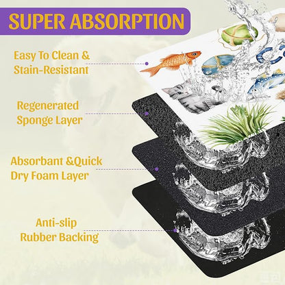 Cat Fun Pet Feeding Mat, Absorbent Bowl Pad - Image 3