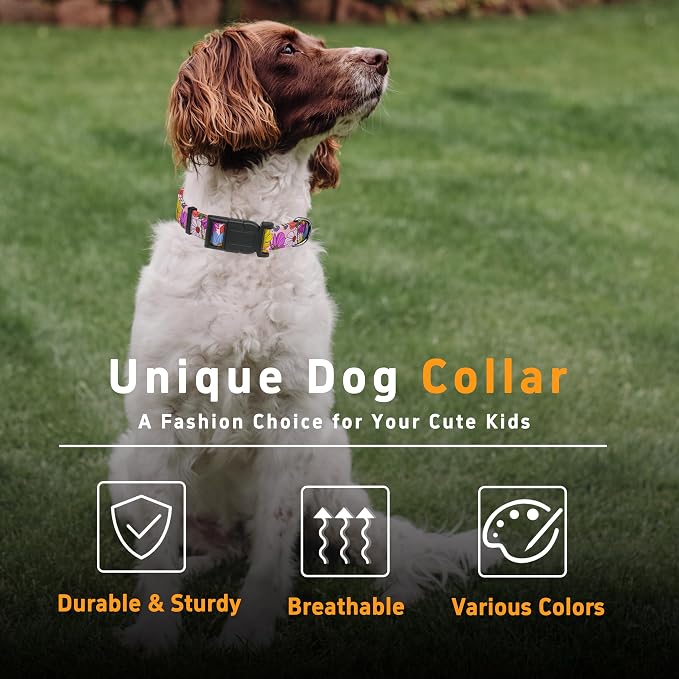 Dog Collar, Adjustable Soft Floral Pet Collar - Image 5