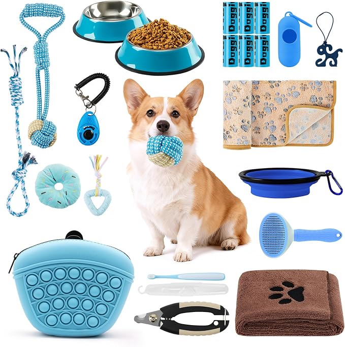 Puppy Supplies Starter Kit – Puppy Essentials and Dog Stuff Set by WILDOMS