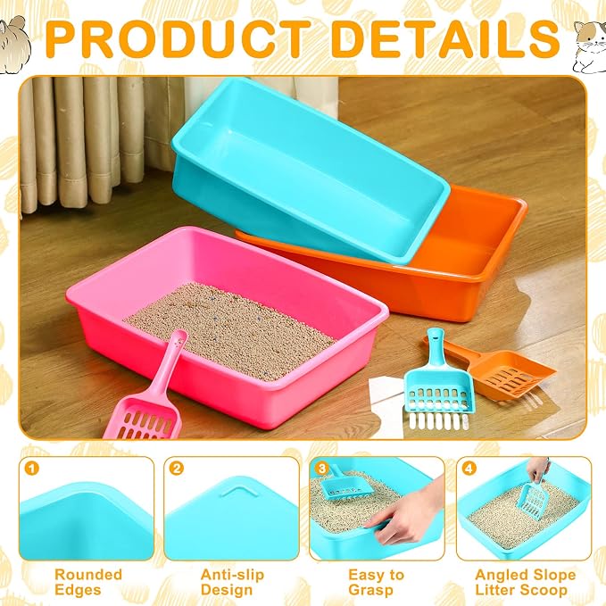 Amyhill 10 Pcs Open Cat Litter Box Kitten Litter Pan - Image 4
