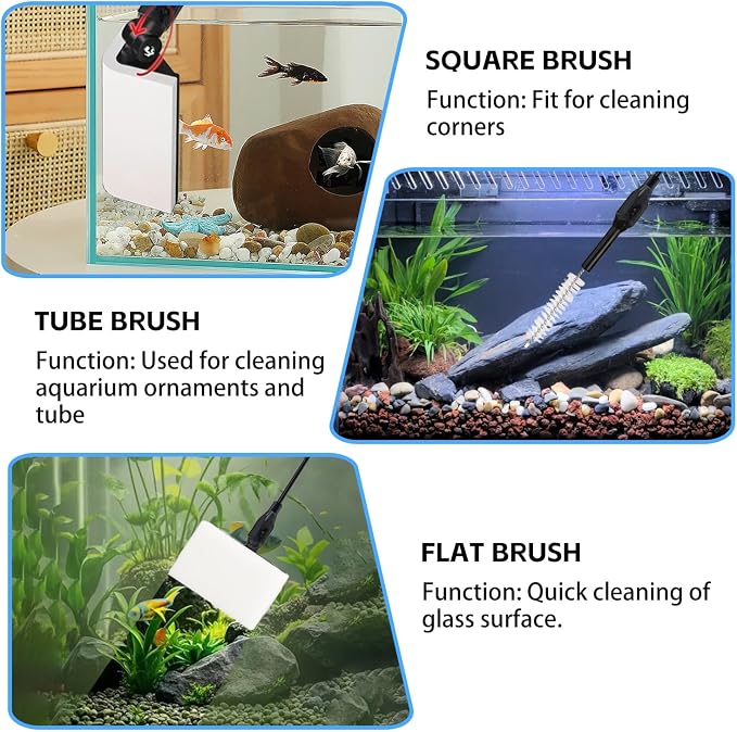 Aquarium Cleaning Tools, 7 in 1 Fish Tank Cleaning Kit - Image 6