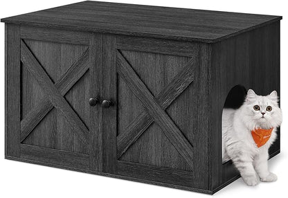 Feandrea Cat Litter Box Enclosure, Litter Box Furniture Hidden by FeandreabySONGMICSHOME