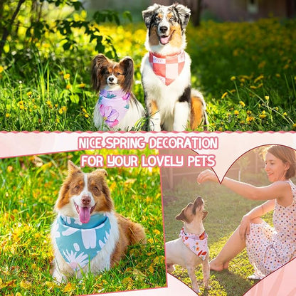 100 Pcs Spring Floral Dog Bandanas Bulk Pet Bibs Colorful Triangle Scarf Floral - Image 6