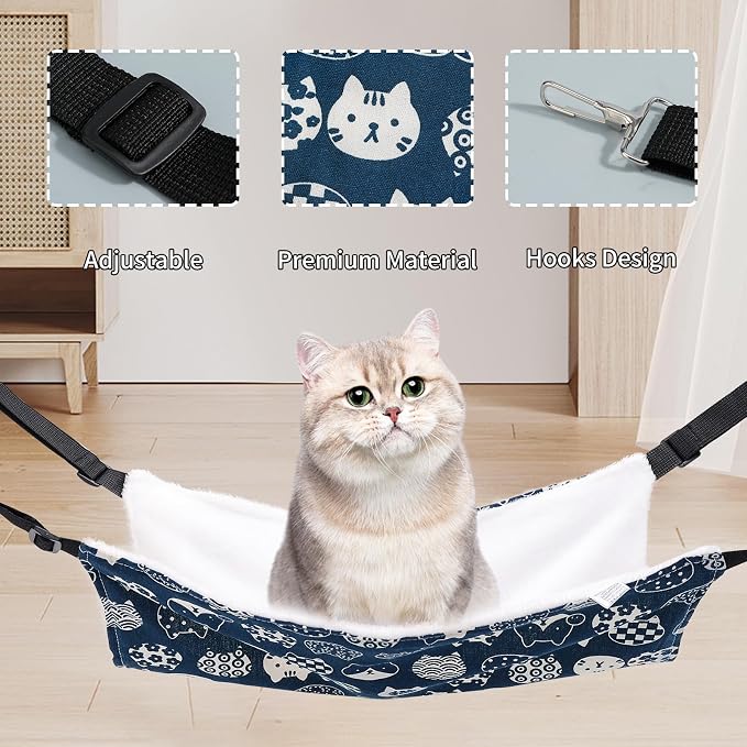 2 Pieces Cat Hammock for Cage Hanging Reversible, Soft Pet Cage Hammock - Image 2