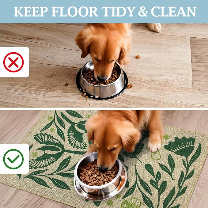 SHIYUE Dog Food Mats for Floors, Absorbent Cat Bowl for Food and Water - Image 4