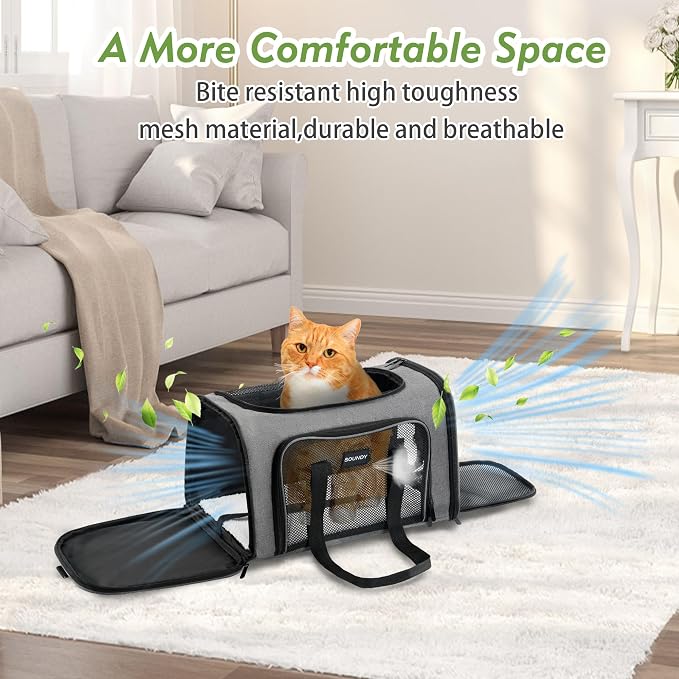 Soundy Large Cat Carrier Dog Carrier Under 25 Lbs, Collapsible Ventilated - Image 6