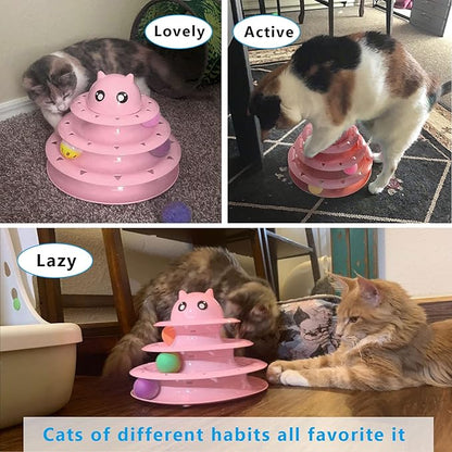 UPSKY Cat Toy Roller 3-Level Turntable Cat Toy Balls - Image 6