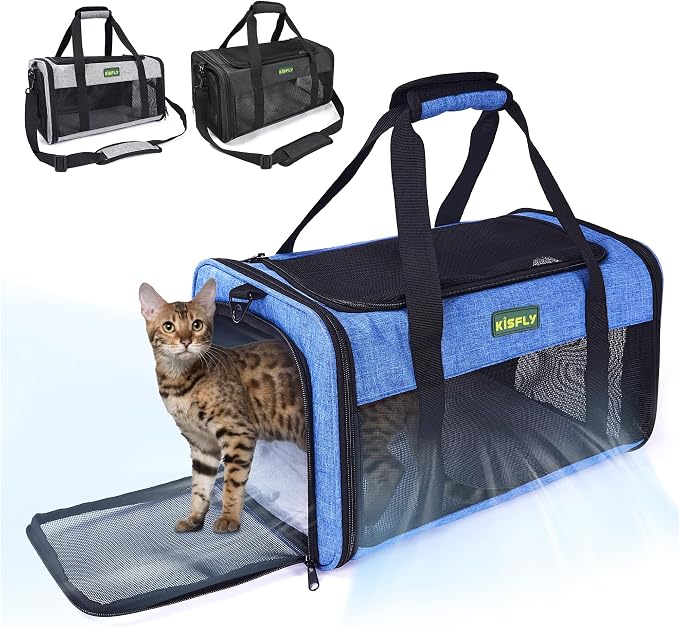 TSA Approved Pet Carrier in Cabin, Top-Open Portable Dog Carrier by KISFLY