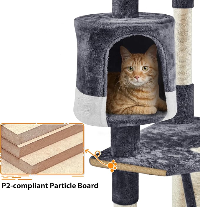 Yaheetech 79in Multi-Level Cat Trees Indoor Cat Tower - Image 8