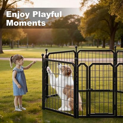 Dog Playpen for Indoor & Outdoor, 24 inch 8 Panels Metal Puppy Playpen for - Image 9