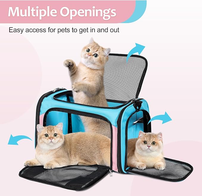 Discala Cat Dog Carrier Up to 15 Lbs TSA Airline Approved Pet Carrier - Image 4