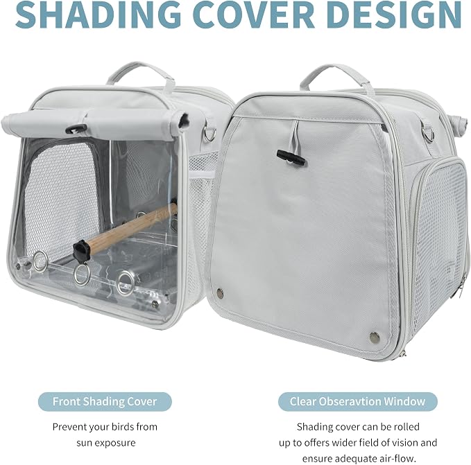Small Bird Carrier Bag, Portable Travel Parrot Parakeet Carrier Cage - Image 4