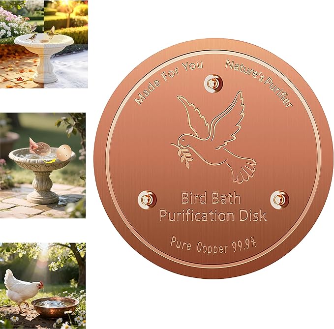 Copper Disk for birdbath, Dogs & Cats Water Feeder, 99.9% Pure Copper Disk by Unknown