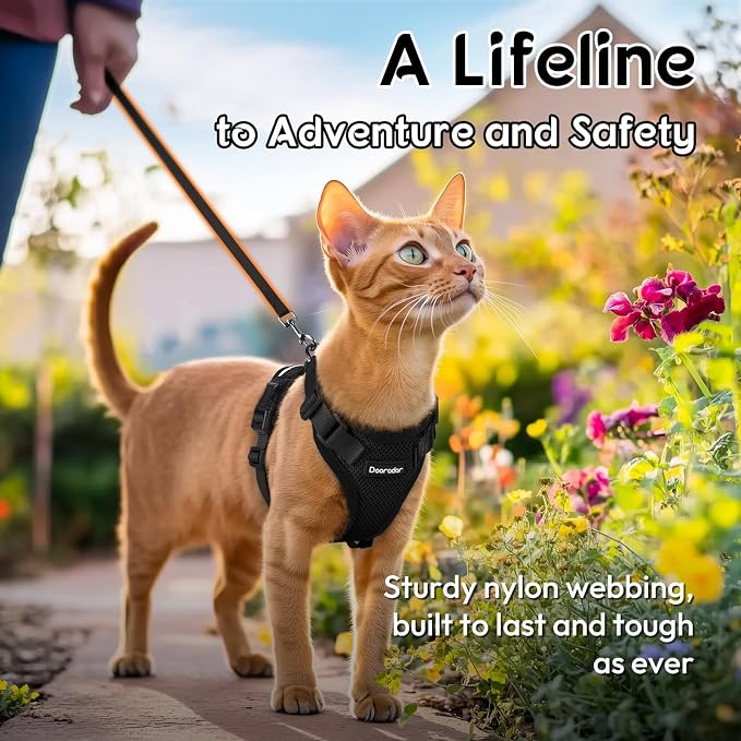 Dooradar Cat Harness and Leash Set, Escape Proof Safe Adjustable Kitten Vest - Image 8