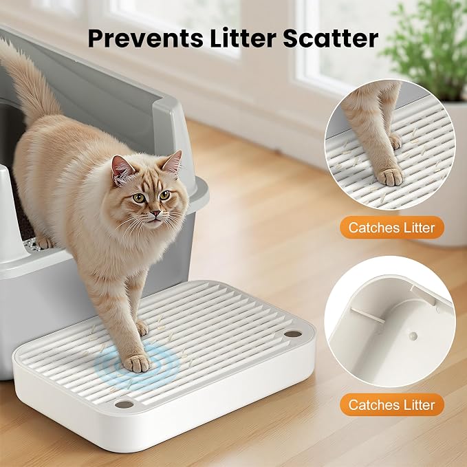 Litter Box Step, Litter Box Ramp/Catcher, Anti-Tracking & Easy to Clean - Image 3