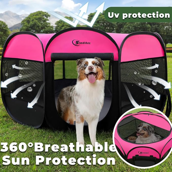 Dog Cat Playpen, Large Puppy Pet Playpen, Dog Crate Tent Cage Indoor/Outdoor - Image 7
