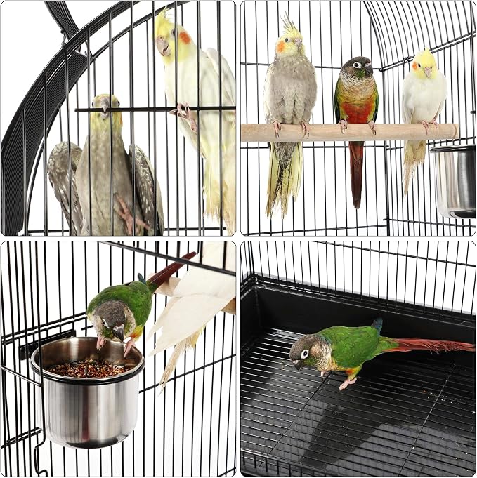 Yaheetech 59-Inch Rolling Standing Medium Dome Open Top Bird Cage - Image 5
