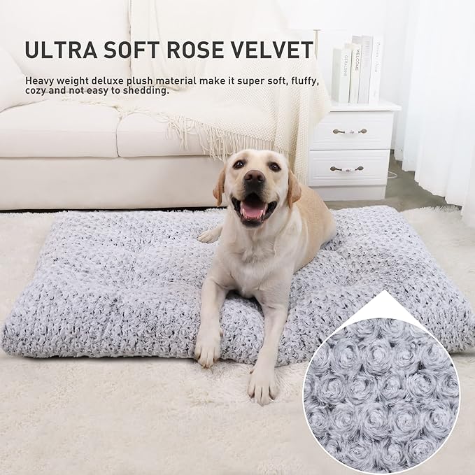 KSIIA Washable Dog Bed Deluxe Plush Dog Crate Pad Comfy Pet Bed Non-Slip Kennel - Image 2